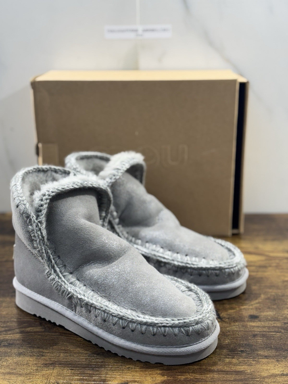 Mou eskimo 18 Cm Suede Grigio Perla  Casual Mou Woman Boot  41