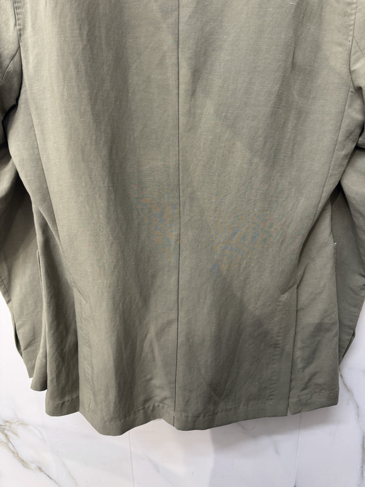 Twenty One Giacca Uomo 2 Bottoni  Verde Misto Lino Made In Italy 52