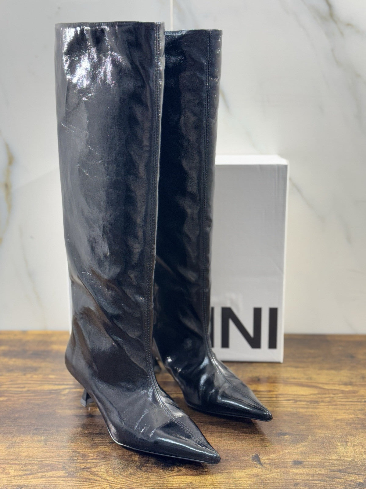 Ganni Stivale Donna  Pelle Nero Causal Boot Donna Ganni 37