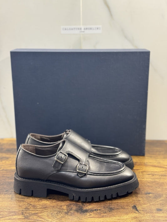 Seboy’s Mocassino Doppia Fibbia   Donna Pelle Nero Casual Woman Loafer 40