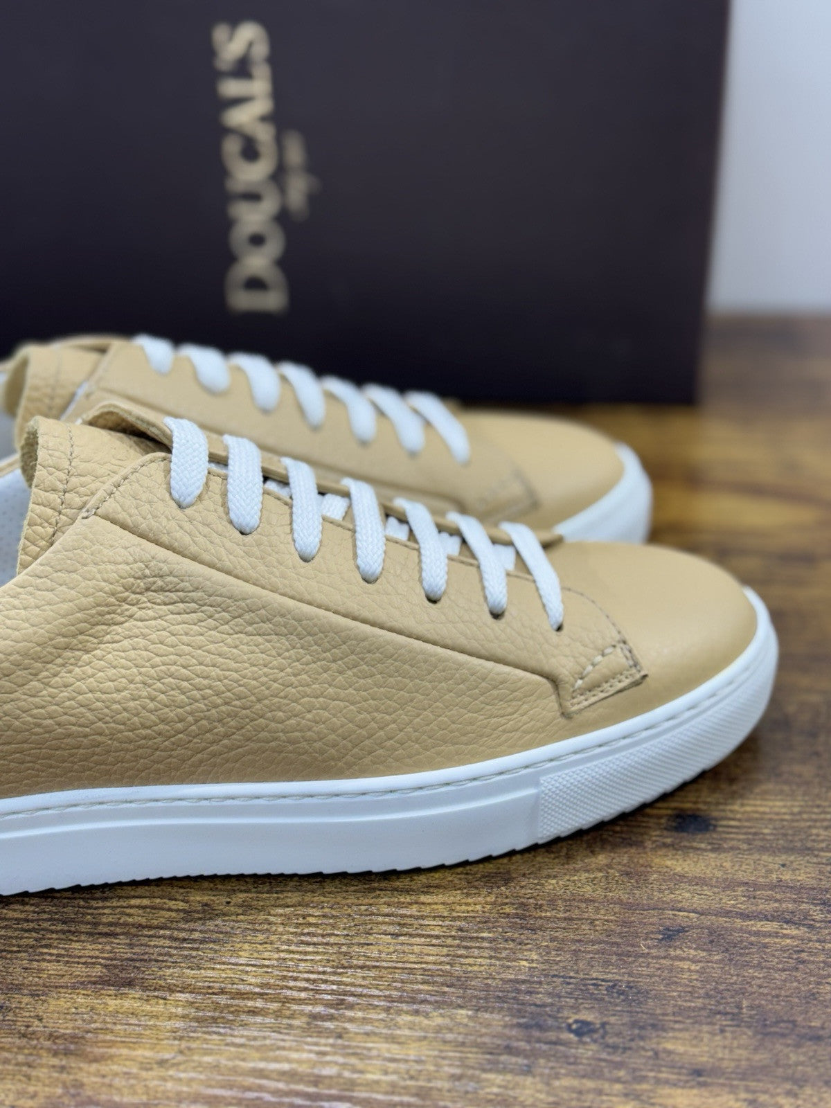 Doucal’s Sneaker Uomo Icon Pelle Beige     Luxury Men Shoes Doucal’s 41