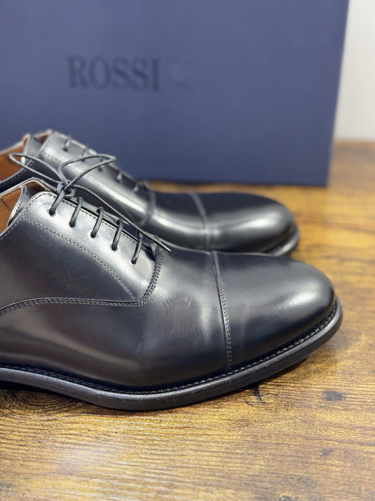 Rossi Scarpa Uomo Oxford Pelle Nera  Made In Italy 41