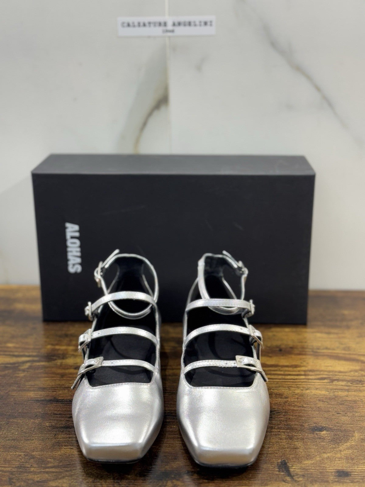 Alohas Ballerina Donna Pelle Silver Casual Shoe 36
