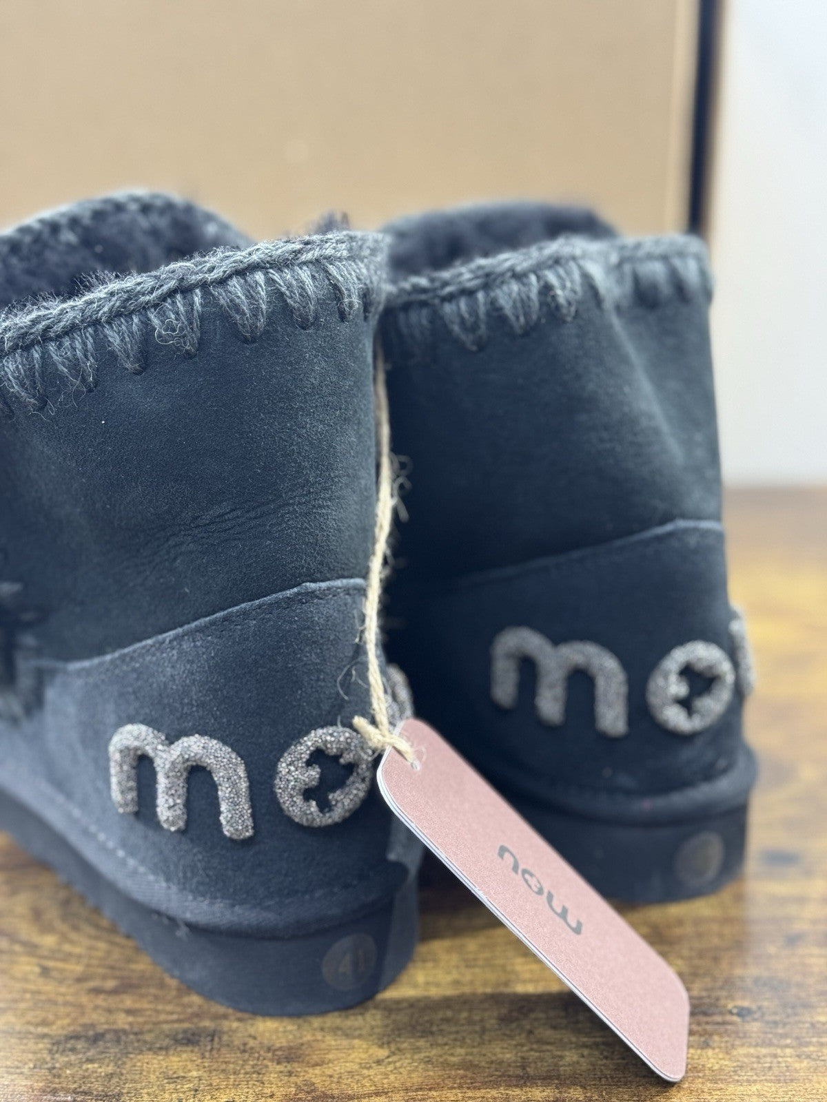 Mou eskimo 18 Suede Nero   Casual Mou Woman Boot Glitter Logo 41