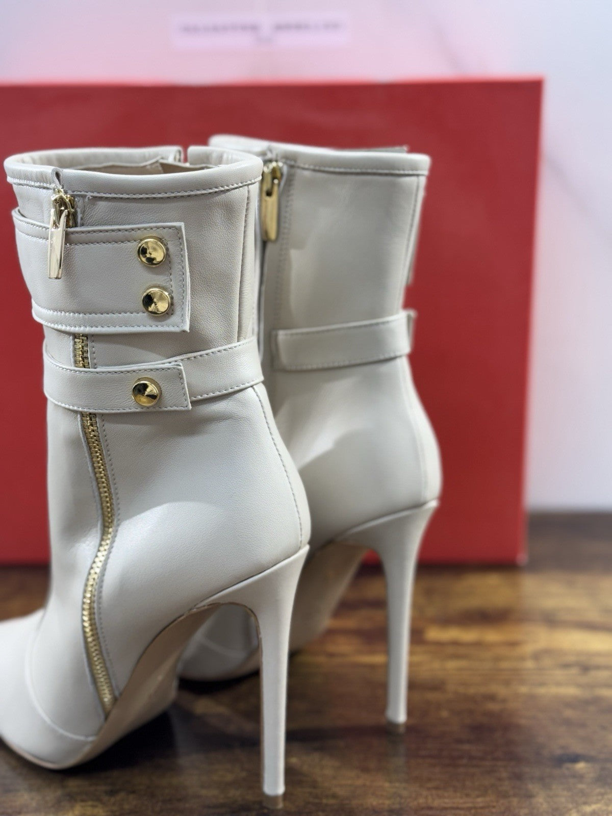 WO Milano tronchetto donna Pelle Milk  casual boot tacco luxury 40