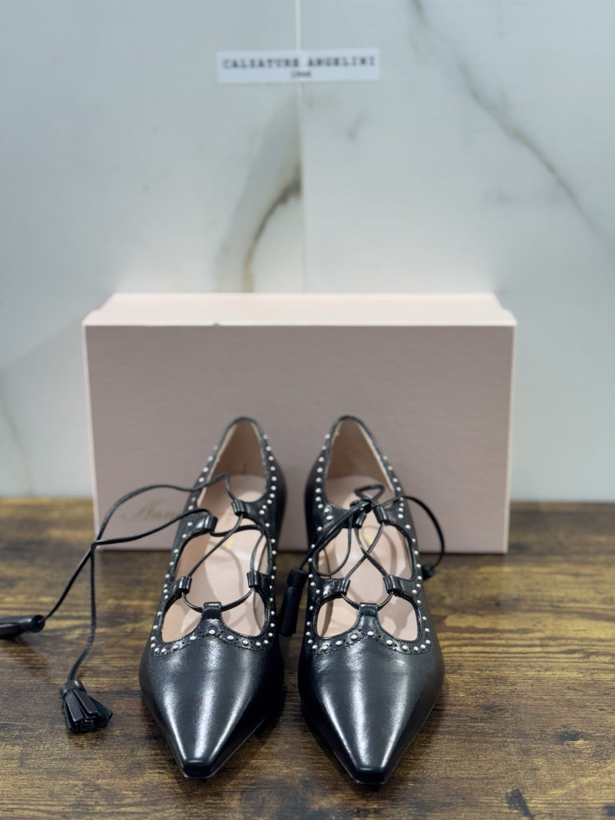Anna F. Décolleté’ Donna Pelle Nero  Con Tacco 37.5