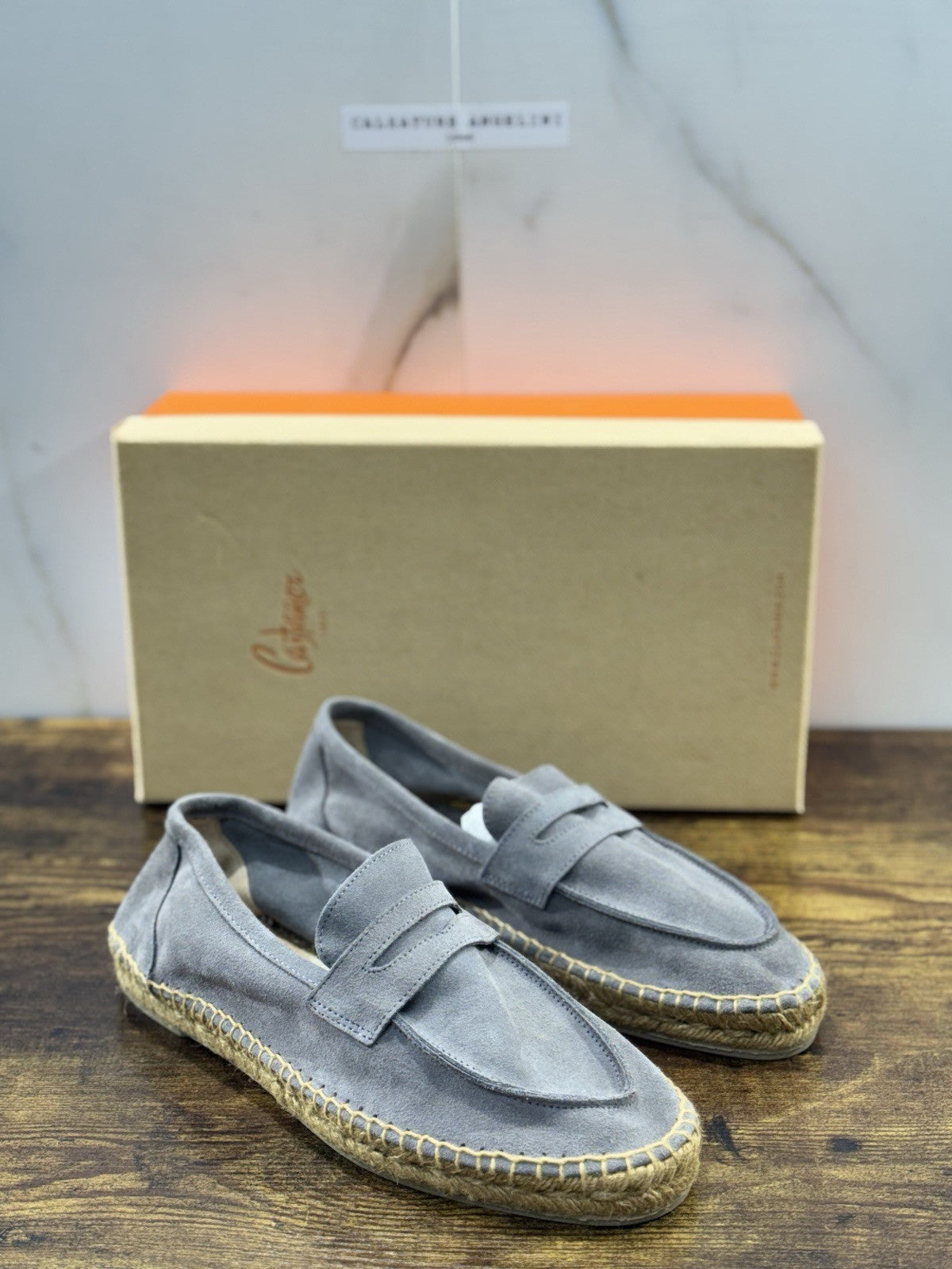 Castagner Espadrillas Uomo Mocassino Suede Grey Original 42
