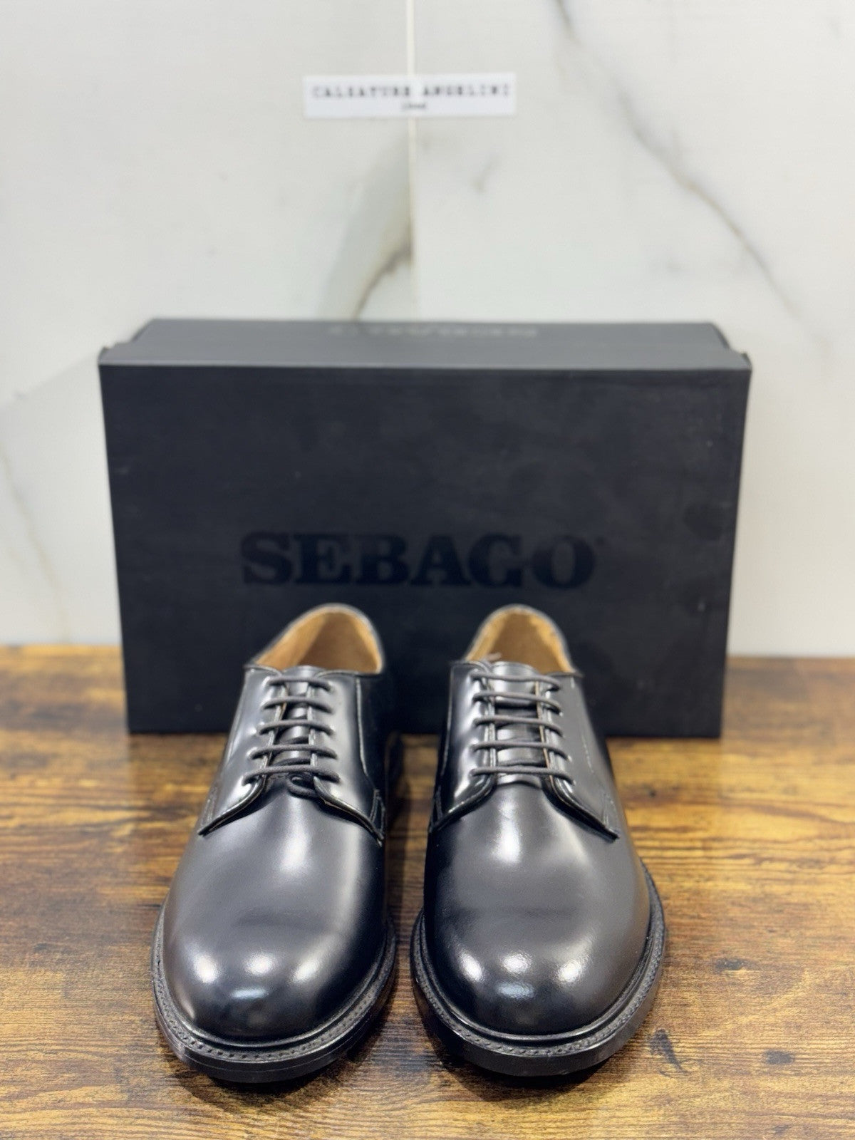 Sebago Derby Uomo Milton GYW Icon Pelle Nero Fondo Cuoio 44