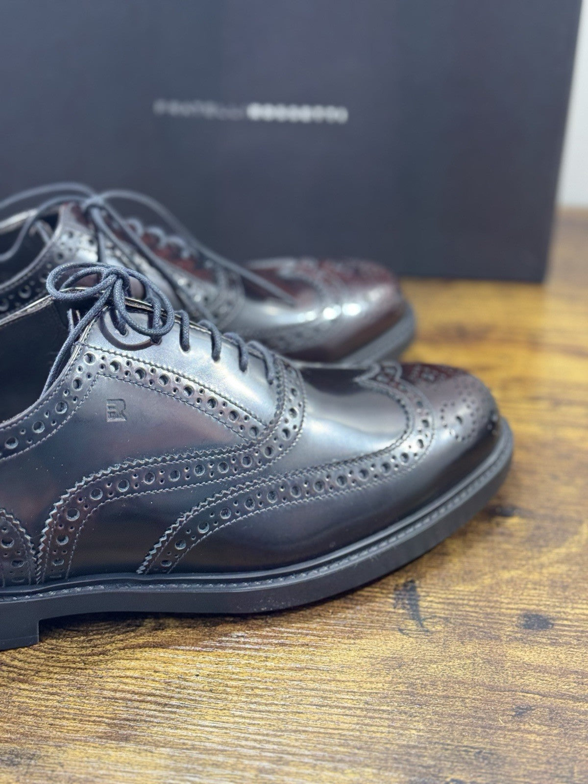 fratelli rossetti Scarpa Uomo Derby Brogue Bordo’  Pelle Luxury Men Shoe 39