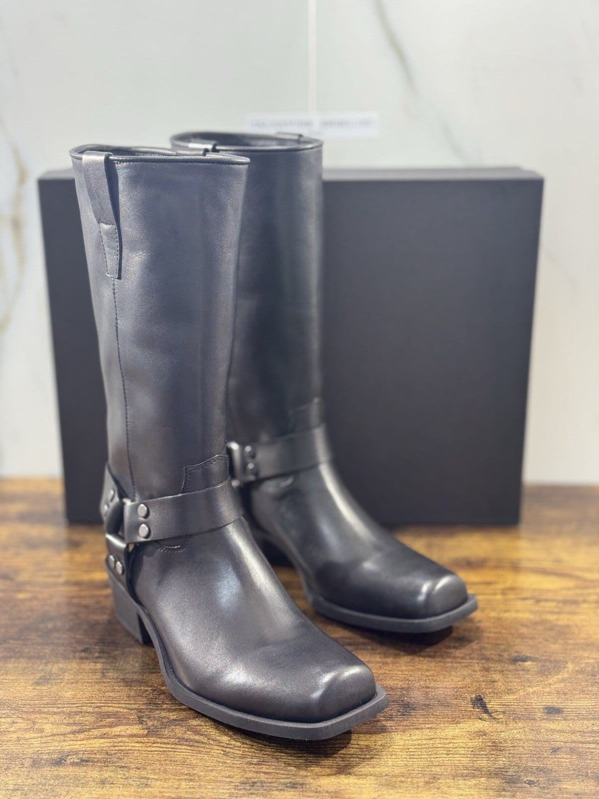 Gisel Moire’ Texano  Donna Pelle Nera Made In Italy 37