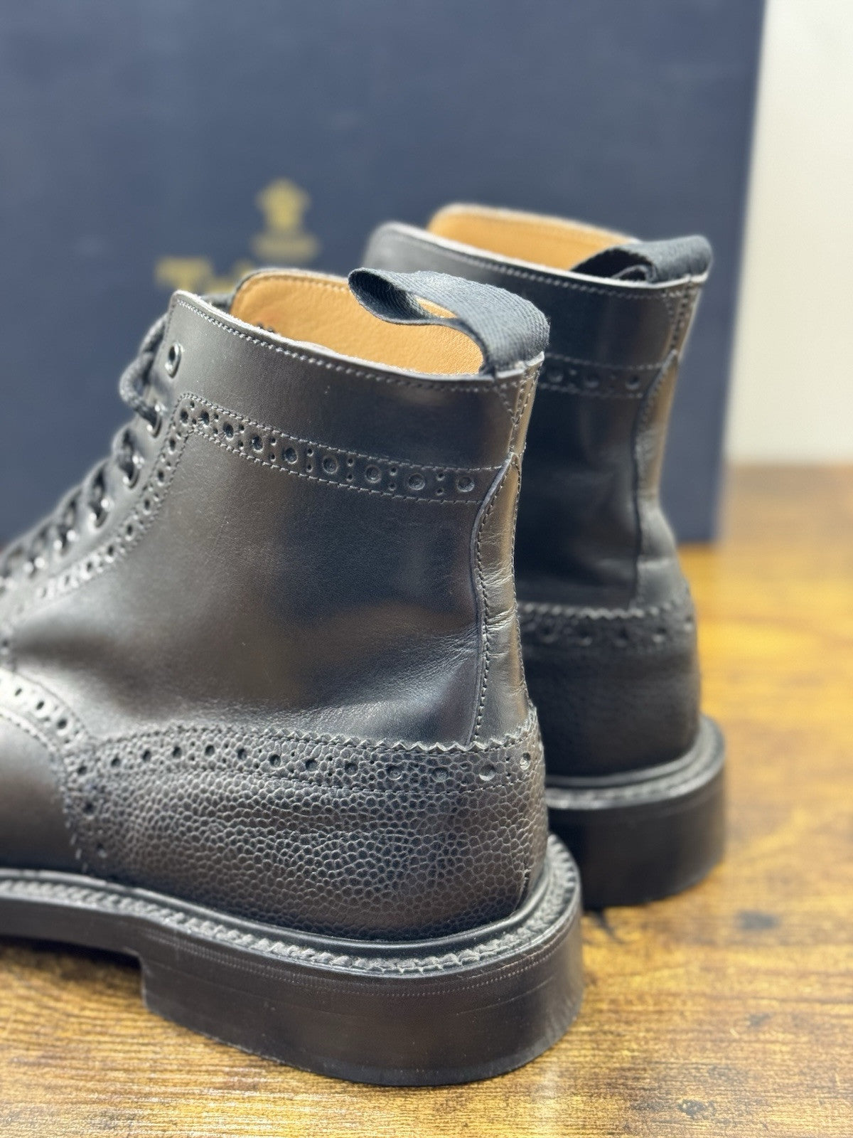 Tricker’s Stow Country boot fondo cuoio  pelle  Nero  luxury boot 7.5