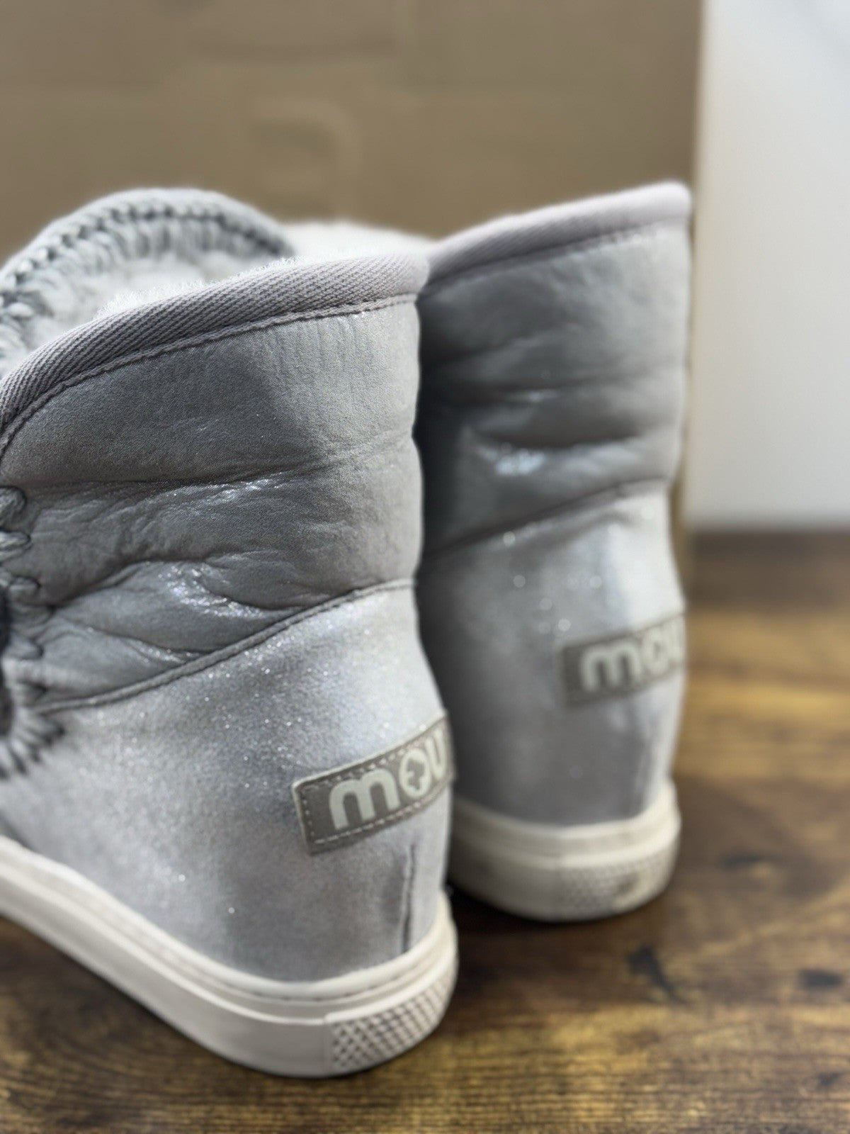 Mou Inner Wedge Sneaker    Casual Mou Woman Boot  Pelle Argento 40
