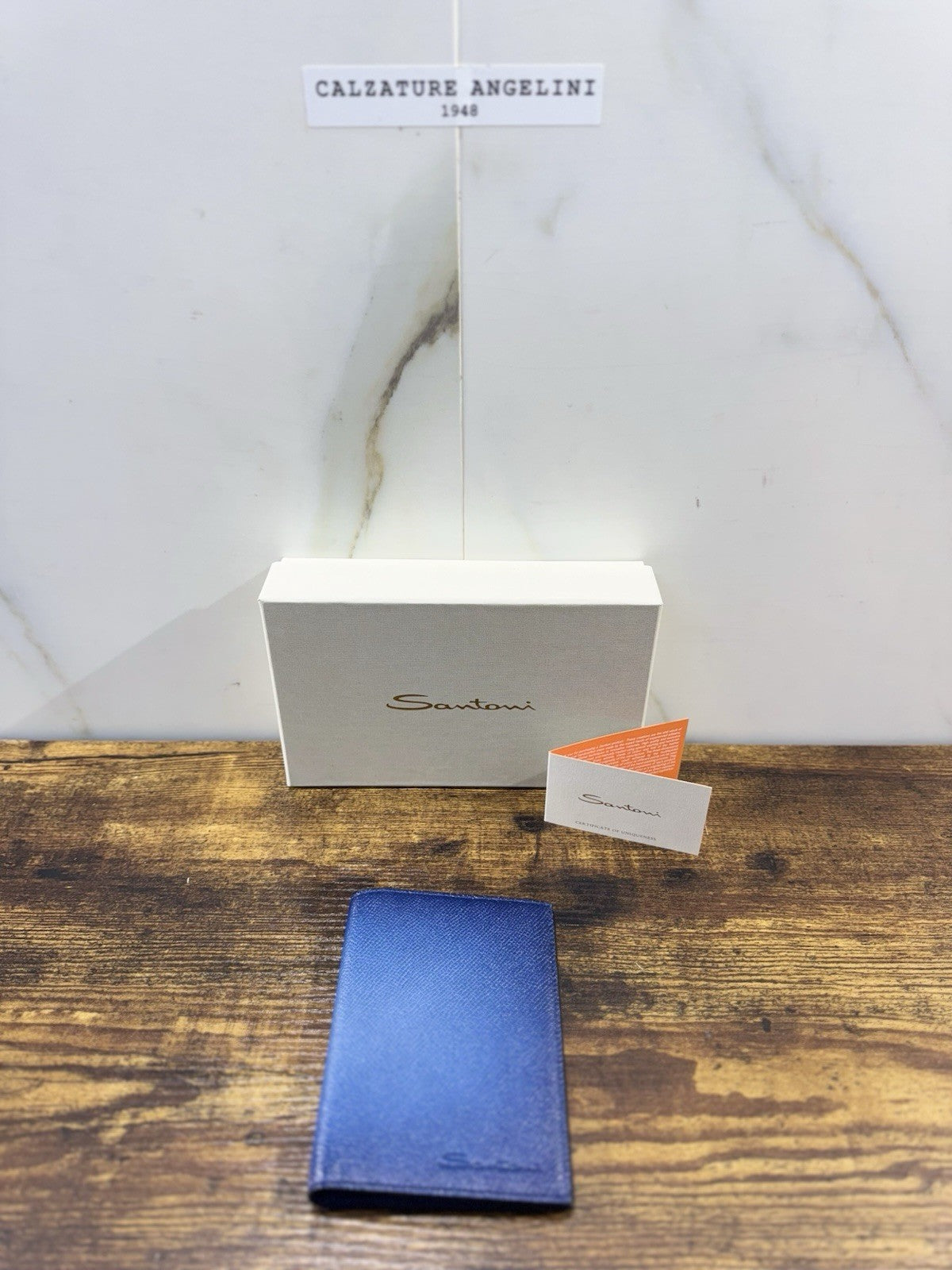 Santoni Porta  Passaporto Pelle Blu   Bottolata Santoni Luxury Men Passaport