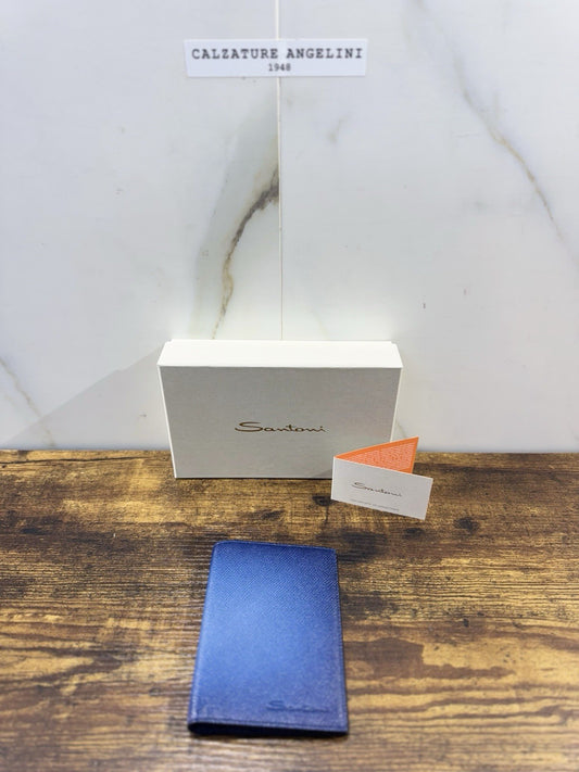 Santoni Porta  Passaporto Pelle Blu   Bottolata Santoni Luxury Men Passaport