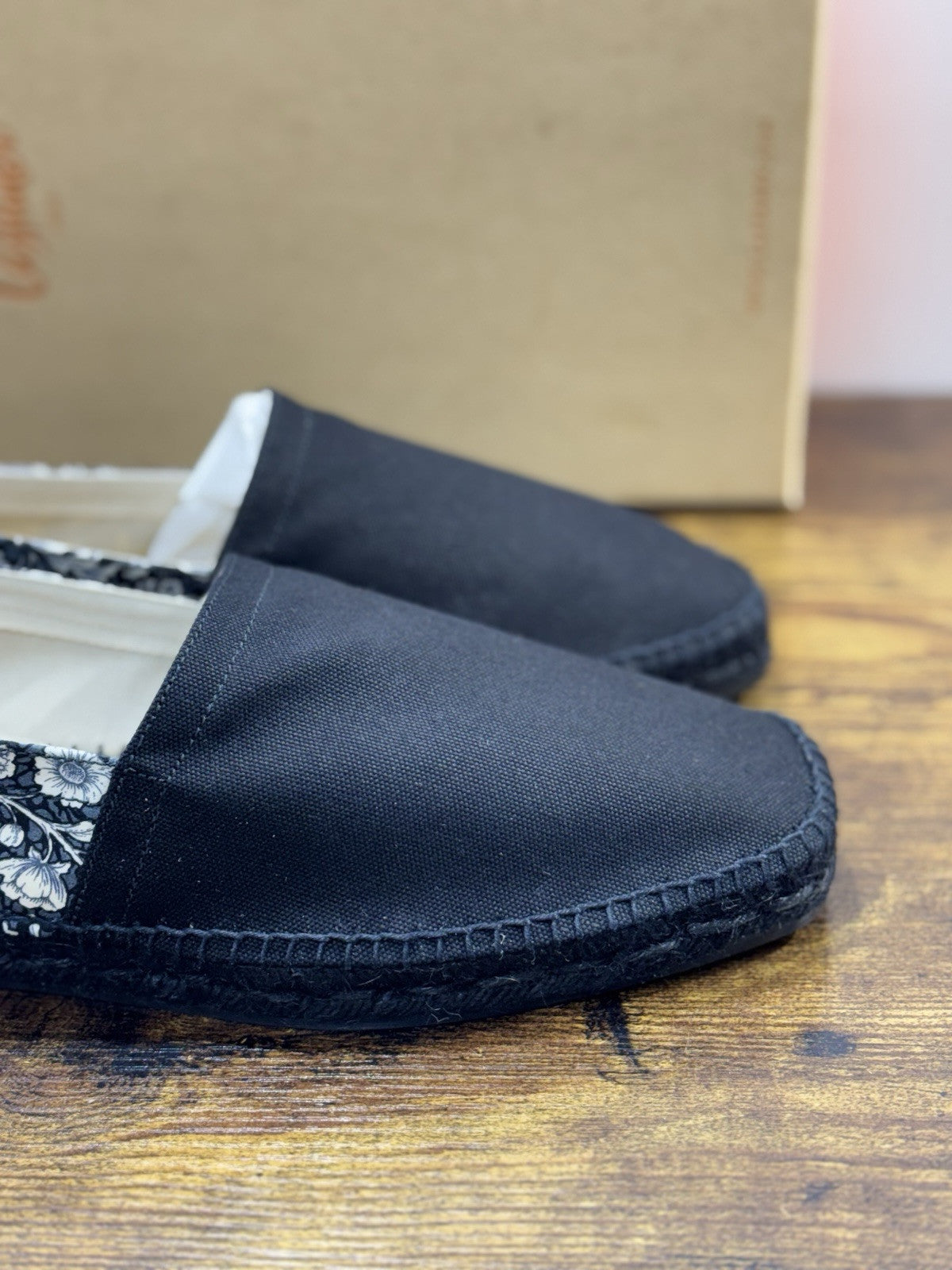 Castagner Espadrillas Uomo Mocassino Cotone Nero Fiore 42