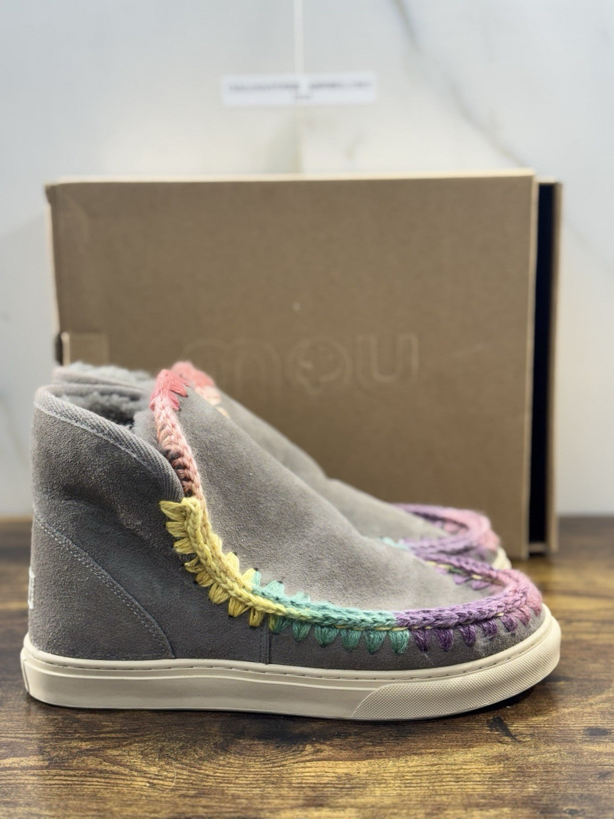 Mou eskimo Sneaker Rainbow  Casual Mou Woman Boot  Suede Grey 40
