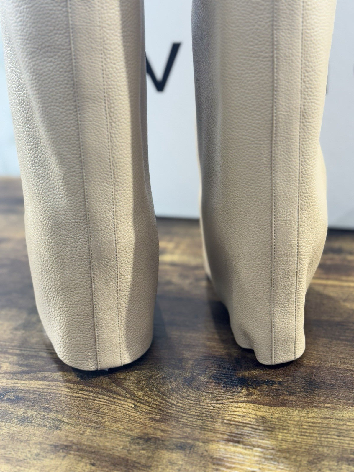 Givenchy Paris Shark Lock Pant Boots Beige Pelle Luxury Woman Boot 40