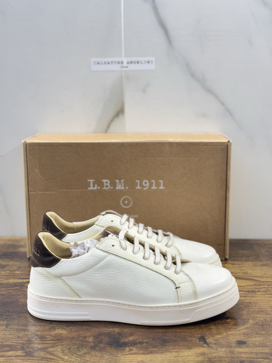 l.b.m. 1911 Sneaker Uomo Icon Pelle Bianca Testa Moro Made In Italy 43