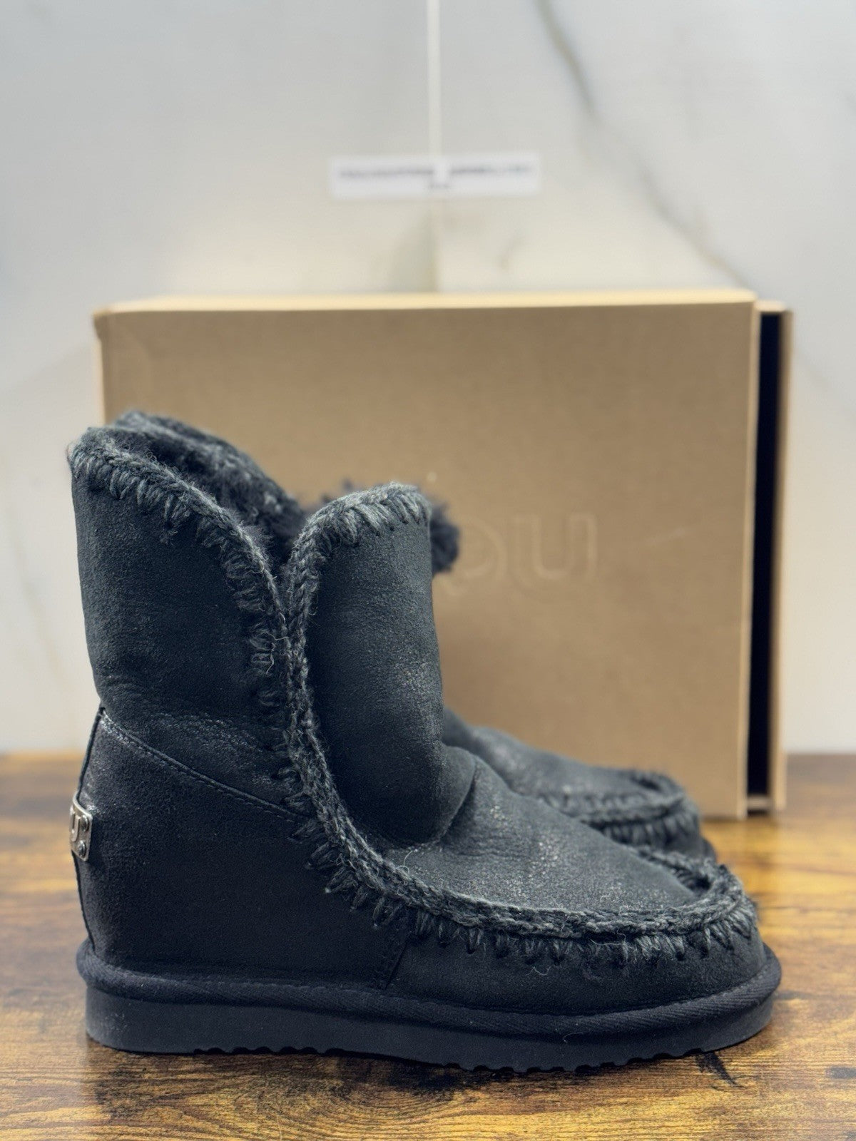 Mou eskimo Inner Wedge Short  Nero   Casual Mou Woman Boot Glitter Logo 39