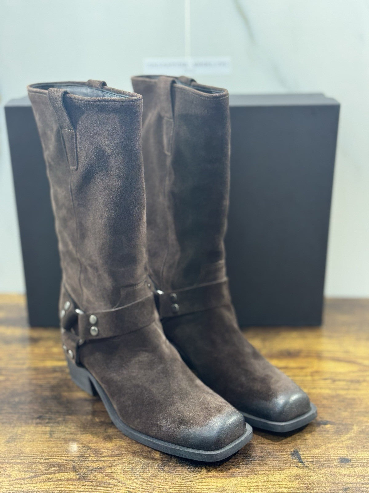 Gisel Moire’ Texano  Donna Suede T Moro  Made In Italy 38