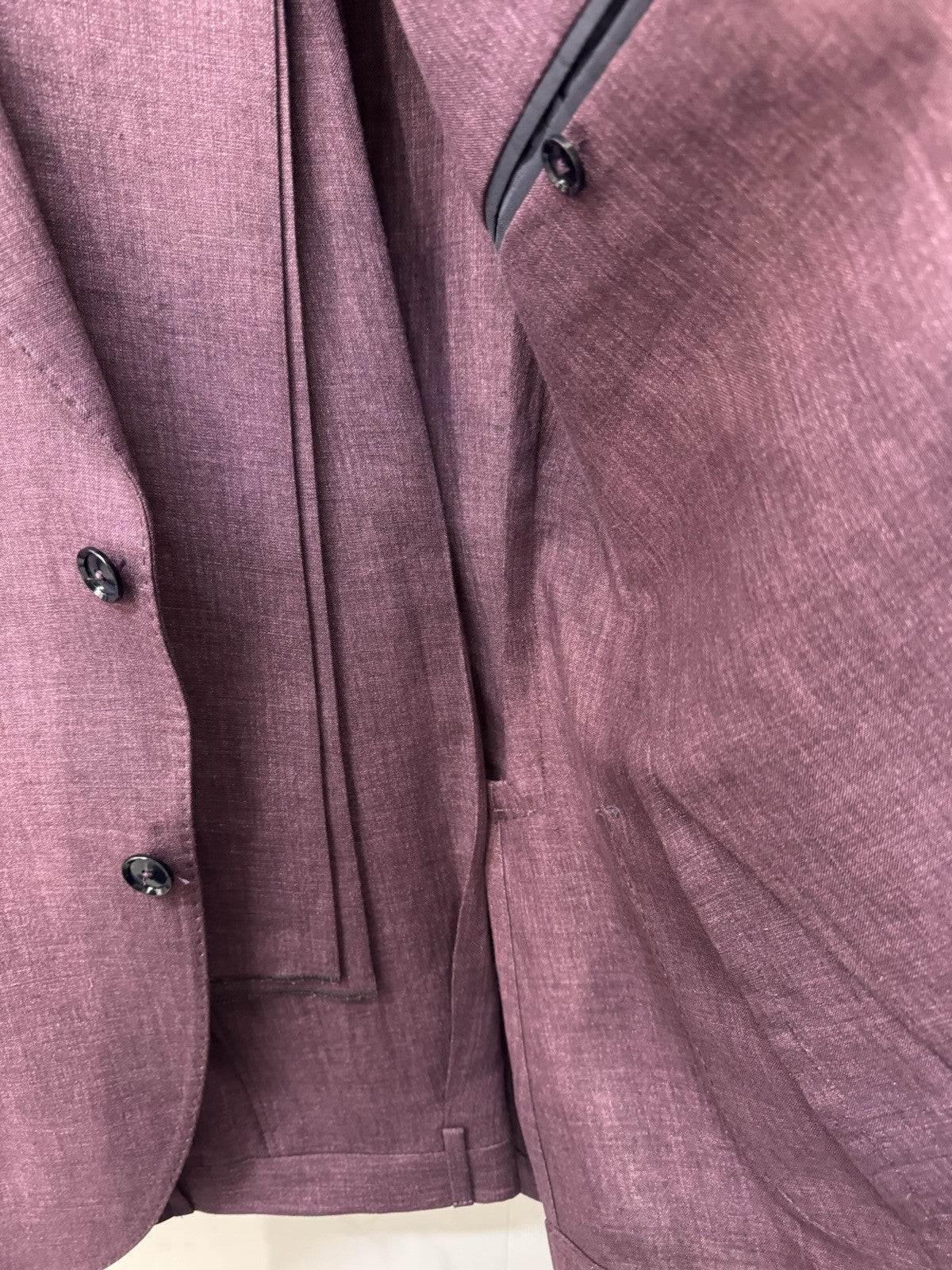 Abito Breras Milano 100% Lino Burgundy Made In Italy 48
