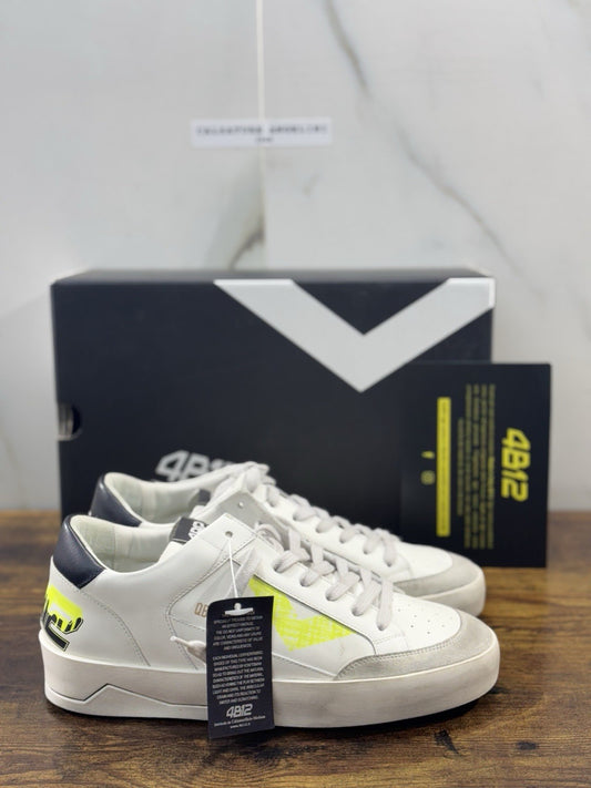 4B12 Sneaker Uomo Kyle  Pelle White  Casual Shoe 41