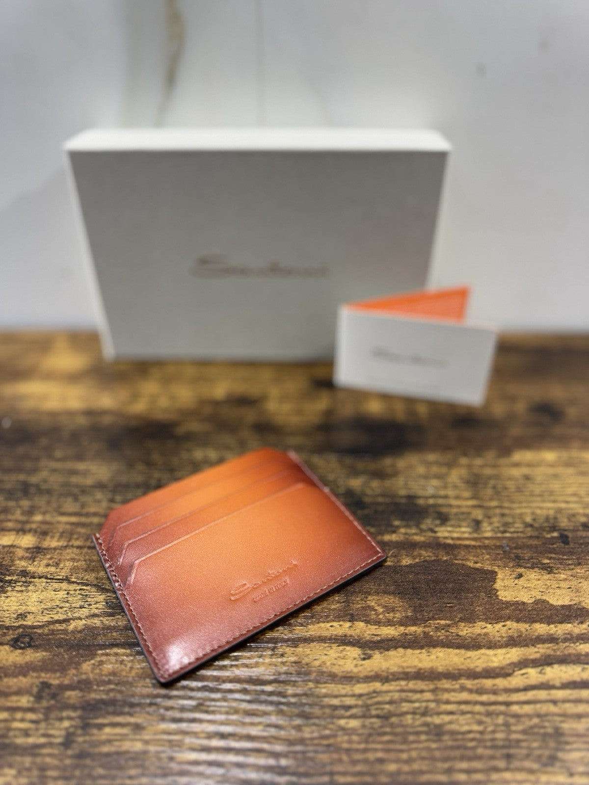 Porta Carte Di Credito Pelle Cuoio    Santoni Luxury Men Wallet Santoni