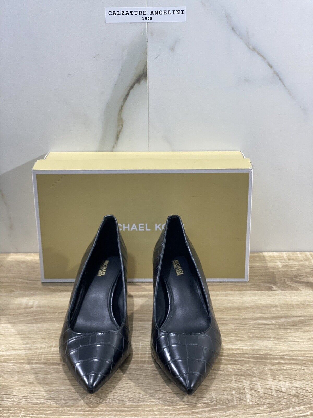 Michael Kors scarpa donna Sara flex pump pelle nera con tacco 38.5