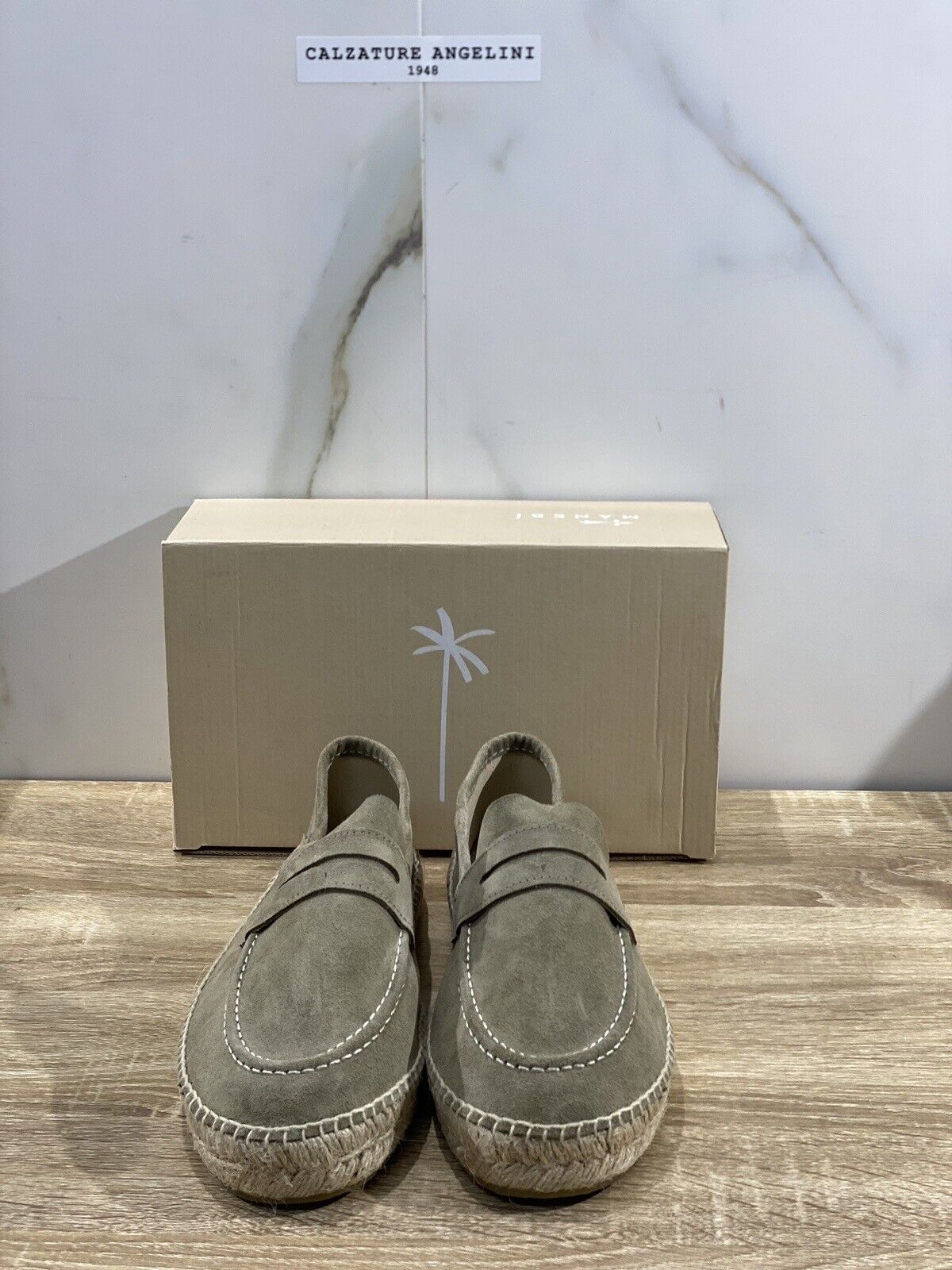 Manebi’ Uomo Espadrilles Mocassino Suede Beige Casual Summer Shoes 45
