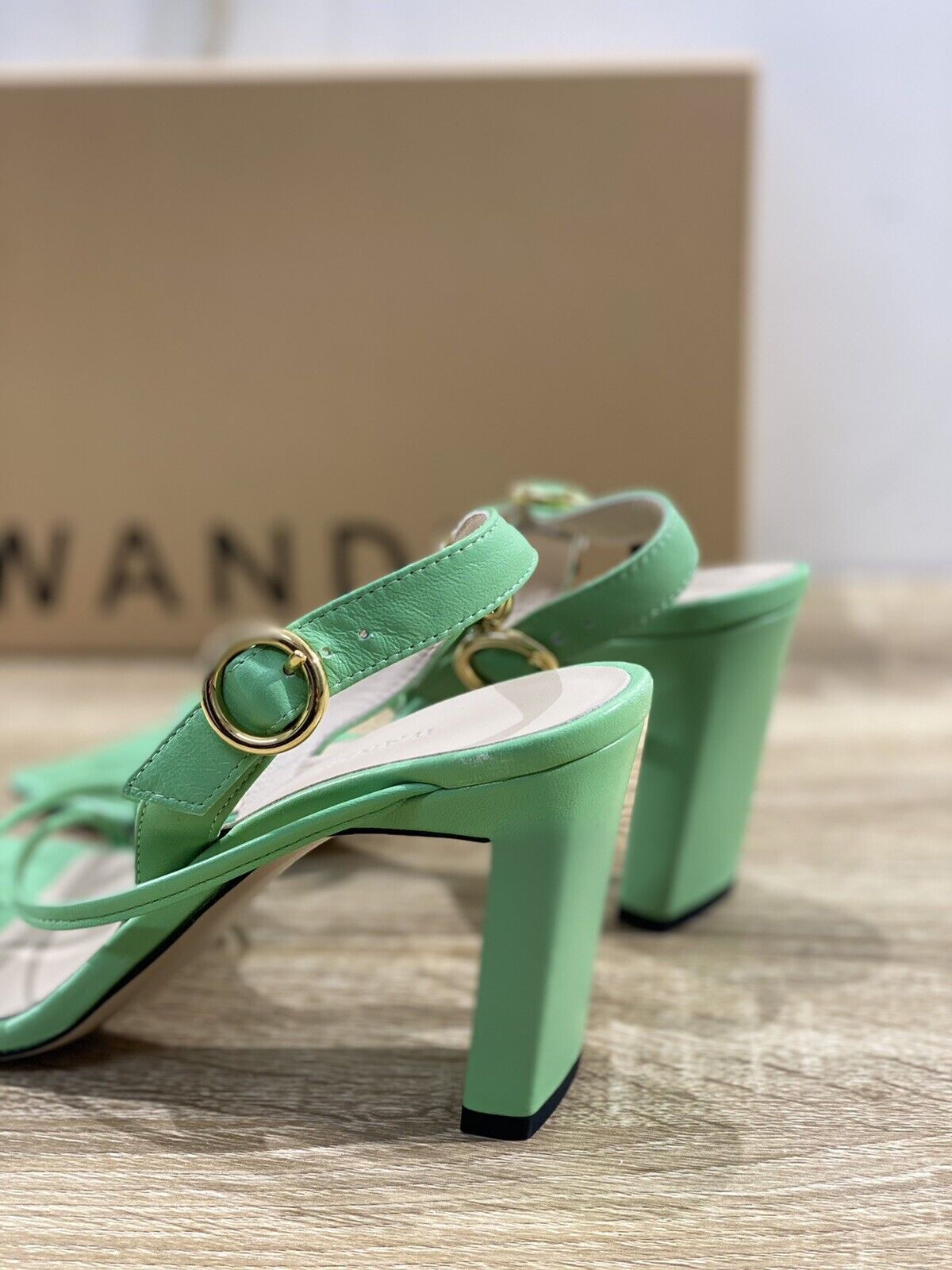 Wandler Sandalo Donna Elza In Pelle Pistacchio Luxury Woman Sandal 37.5