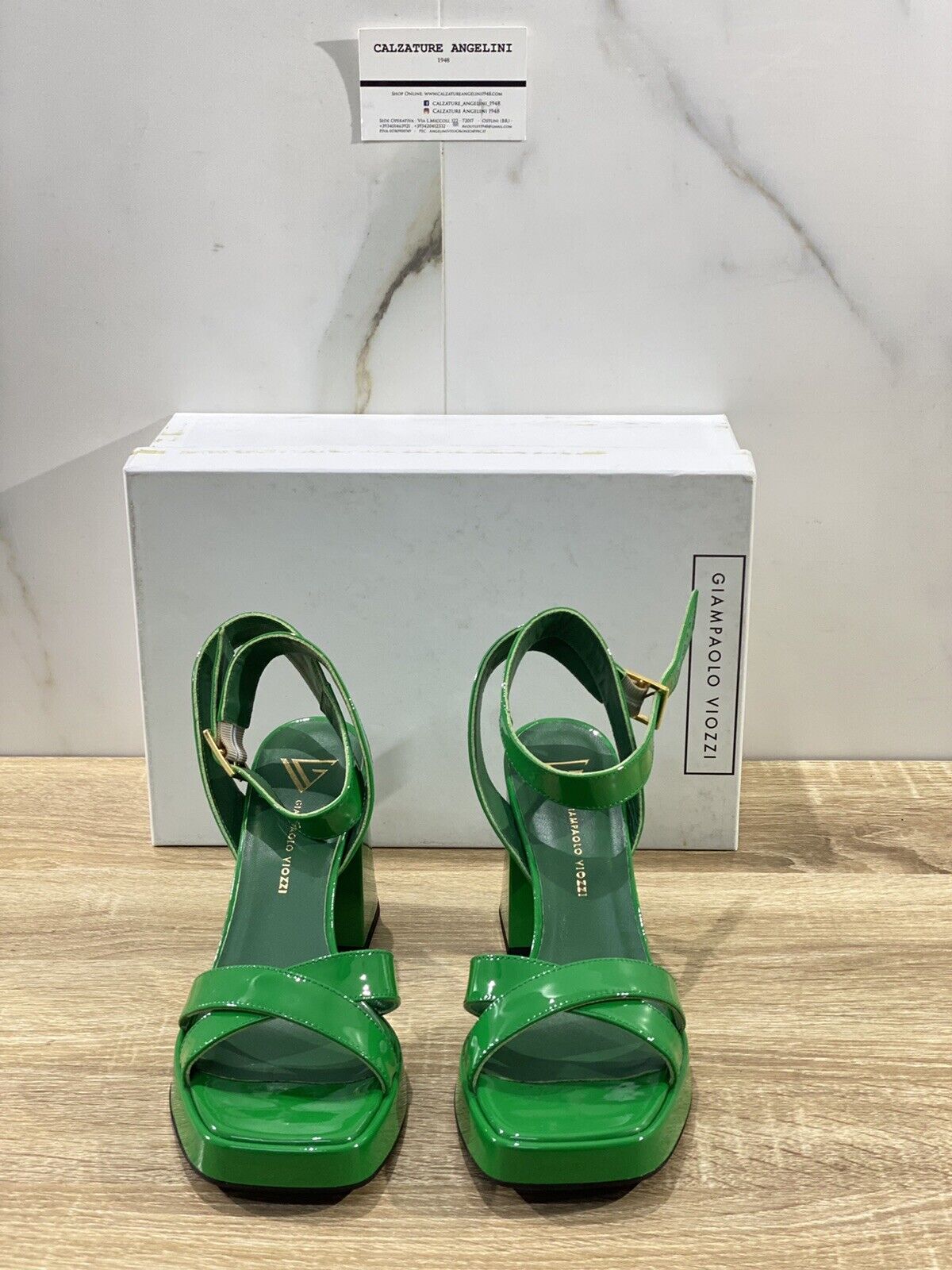 Giampaolo viozzi sandalo donna 3305 vernice verde luxury sandal 36