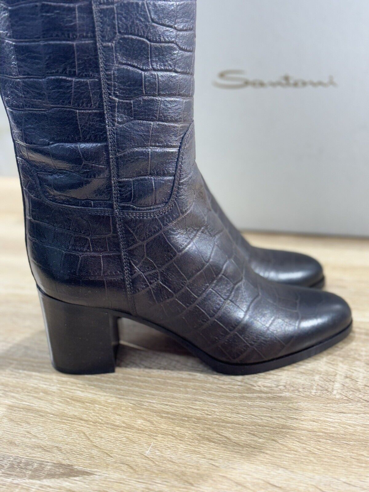 Santoni Stivale donna in pelle marrone luxury woman boot santoni Con Tacco 36.5