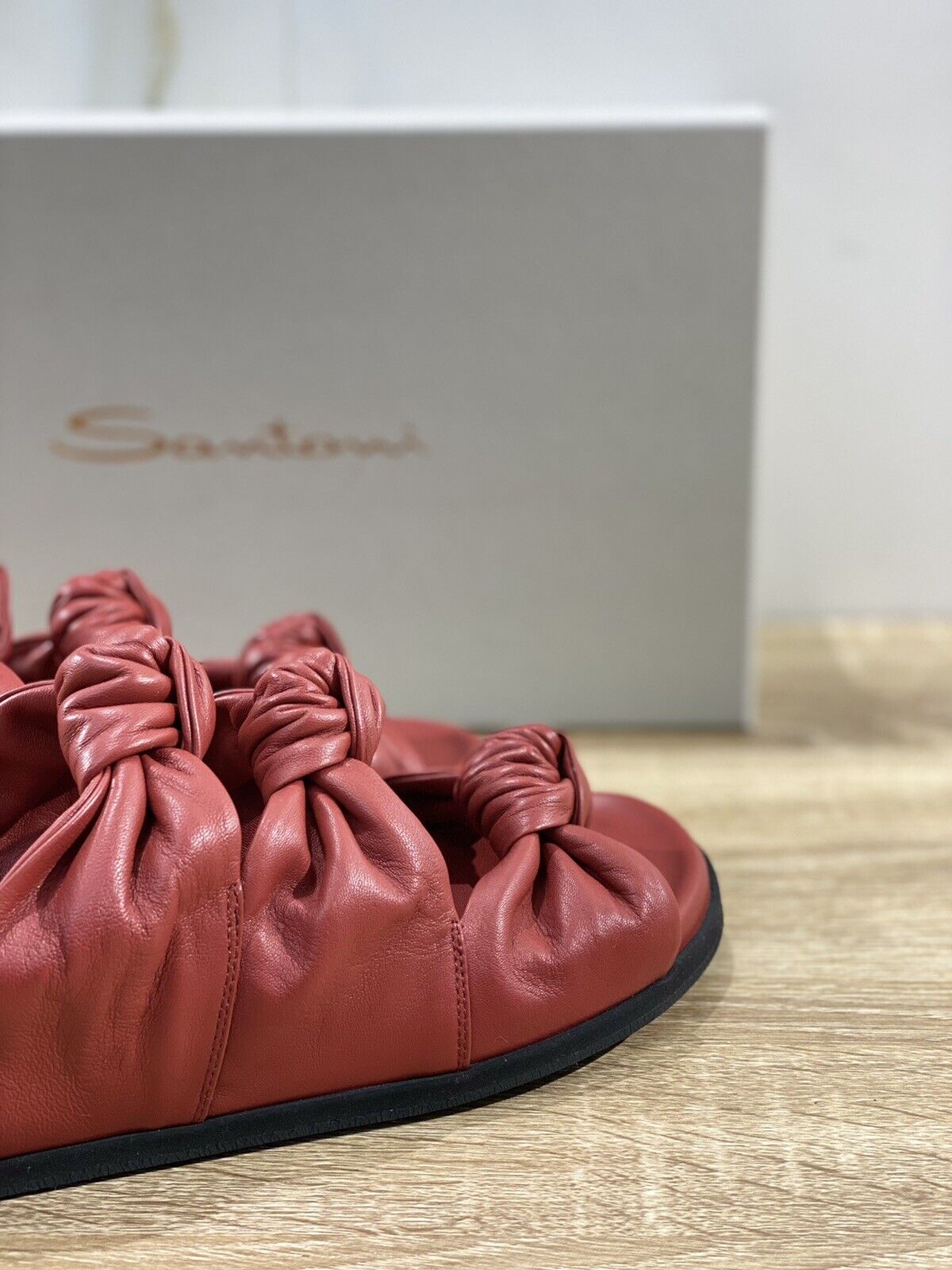 Santoni Sandalo Donna In Pelle Rossa Super Soft Leather Luxury Santoni 36