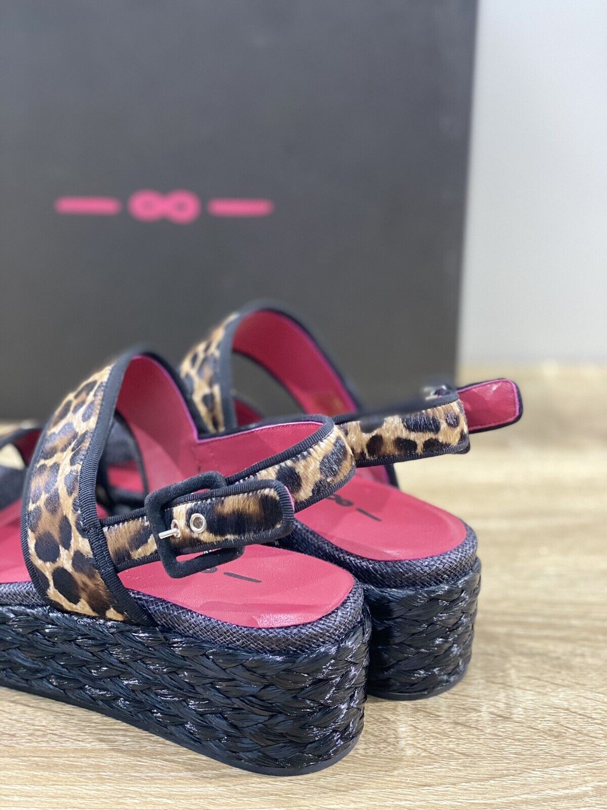 181 Sandalo donna Zeppa Cavallino Leopard  luxury sandal 38