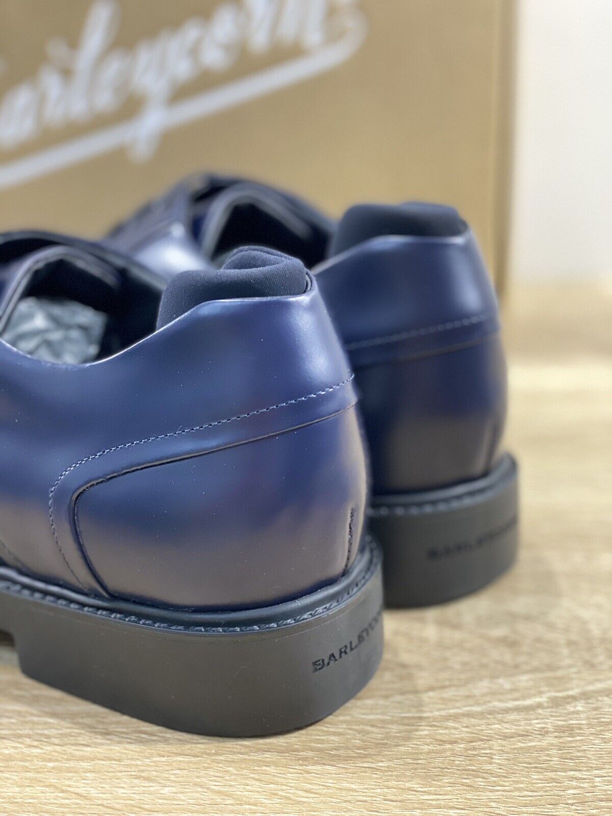 Barleycorn Scarpa Uomo Derby Sleek Pelle Blu Extralight Casual Men Shoes 42