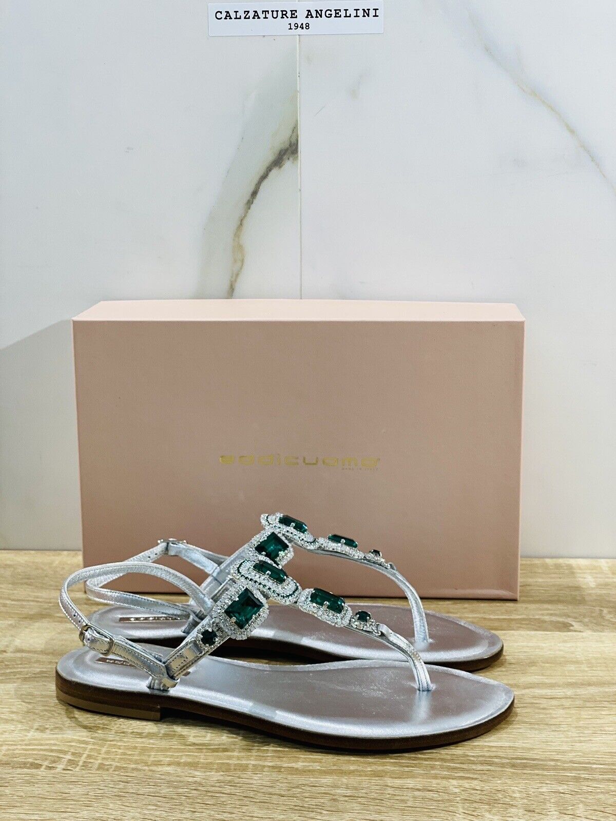 Eddi Cuomo Luxury Sandals Donna Argento Fatti A Mano Totally Handmade 39