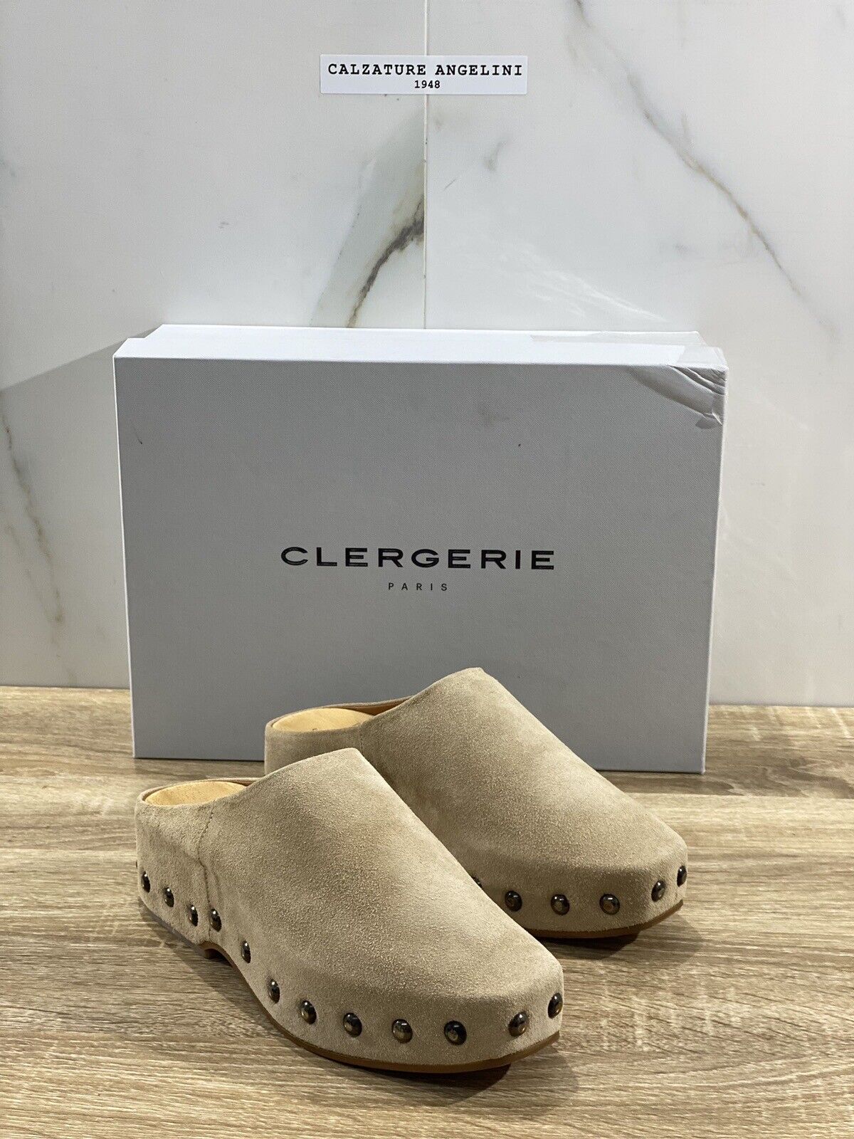 Clergerie Zoccolo Max Donna In Suede Beige Luxury Clogs Clergerie 36