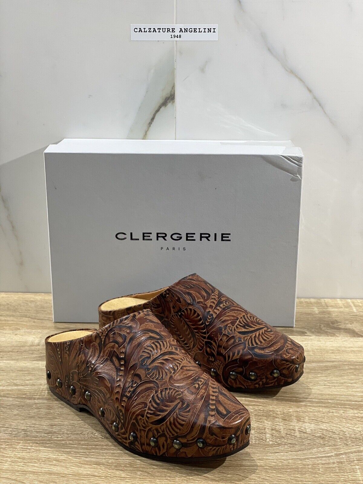 Clergerie Zoccolo Max Donna In Pelle Cuoio Luxury Clogs Clergerie 36