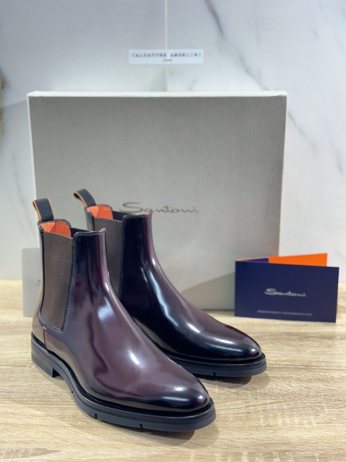 Santoni Chelsea Boot Uomo Pelle Polish Bordo' Luxury Men Boot Santoni –  CALZATURE ANGELINI 1948