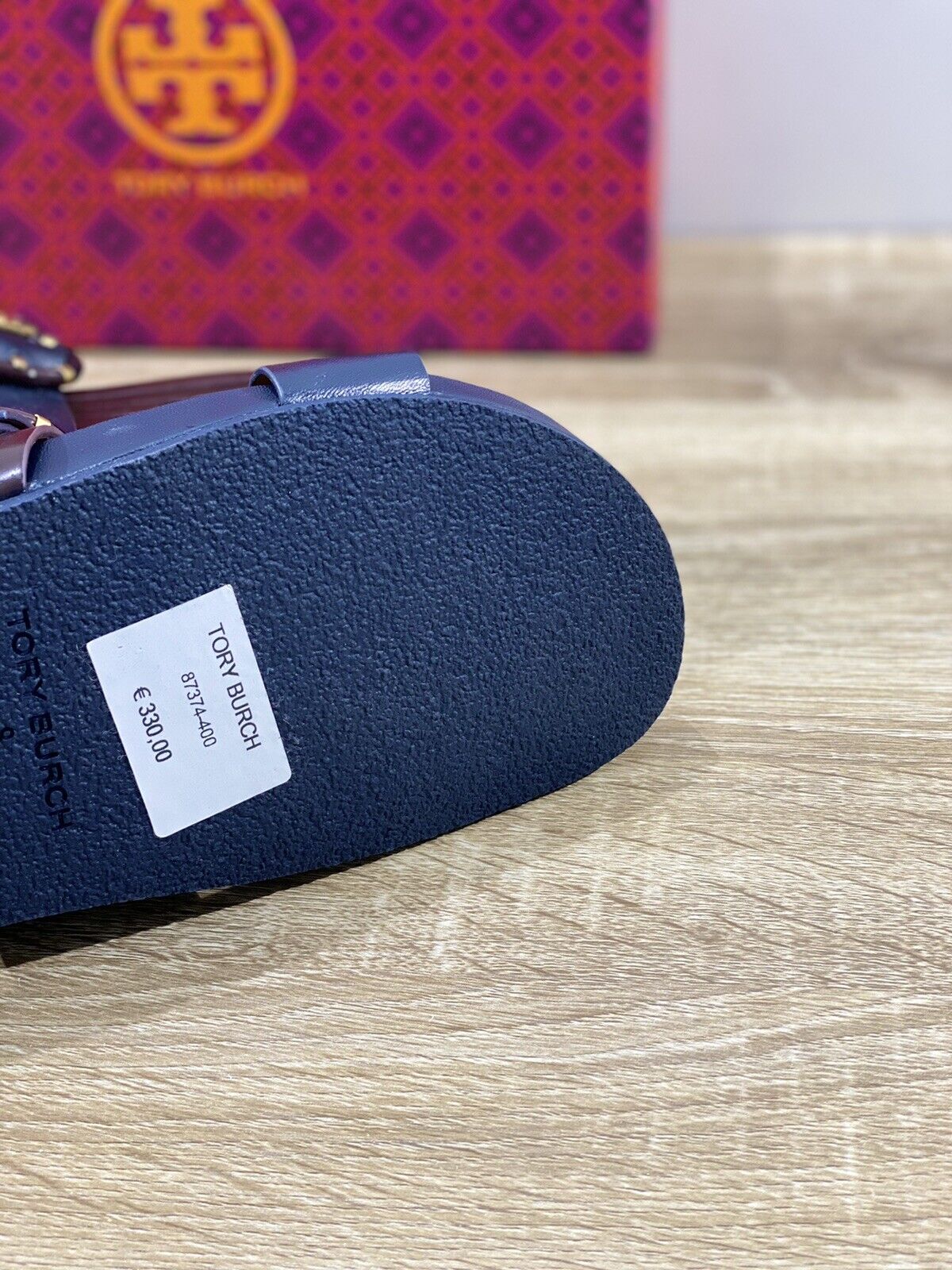 Tory Burch Multi Logo Kiltie Sandal  donna pelle Blu   luxury woman sandal 38