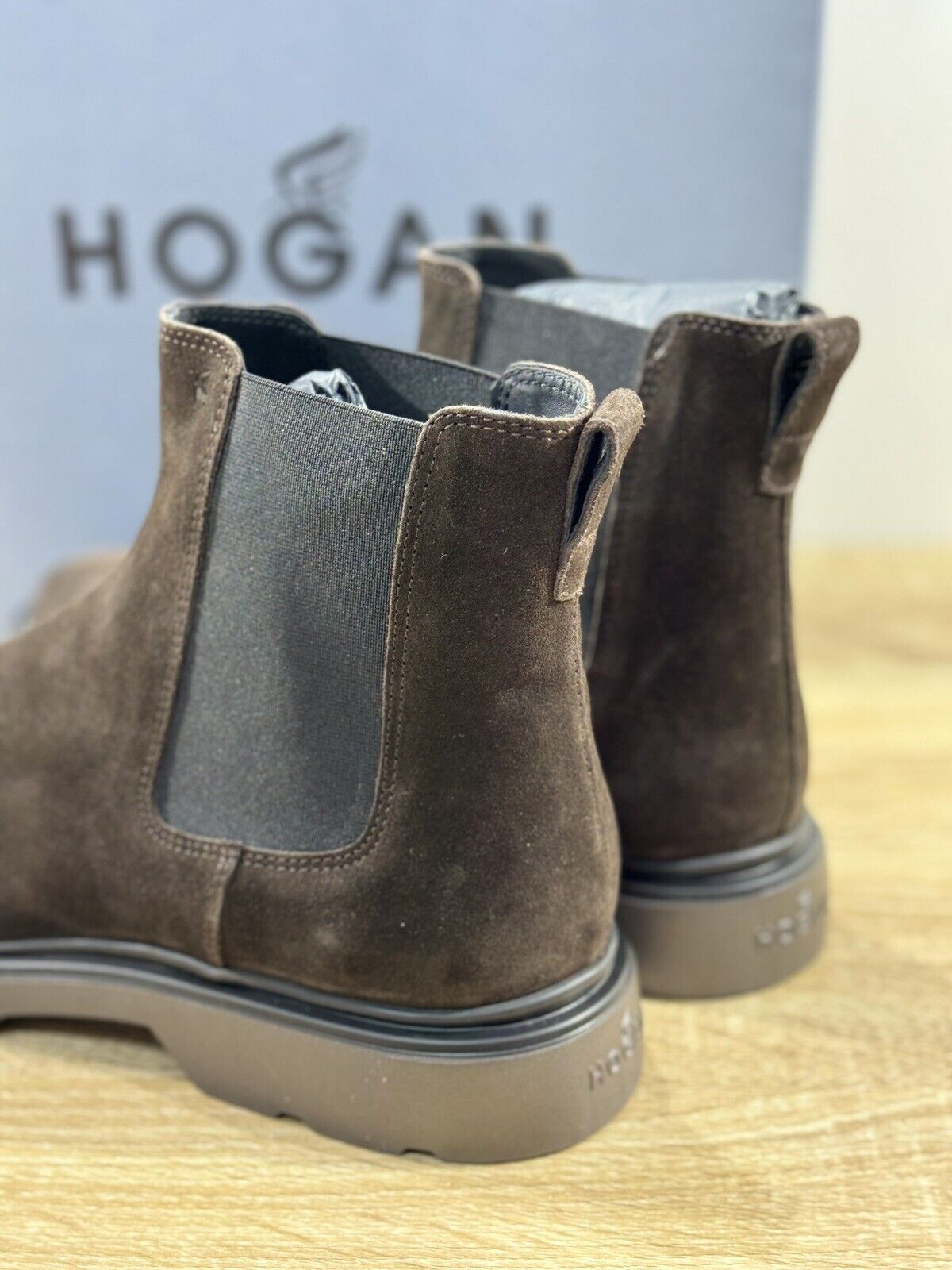 Hogan H393 Chelsea Boot Uomo Suede T Moro  Extra Light Casual Hogan Boot Men 40