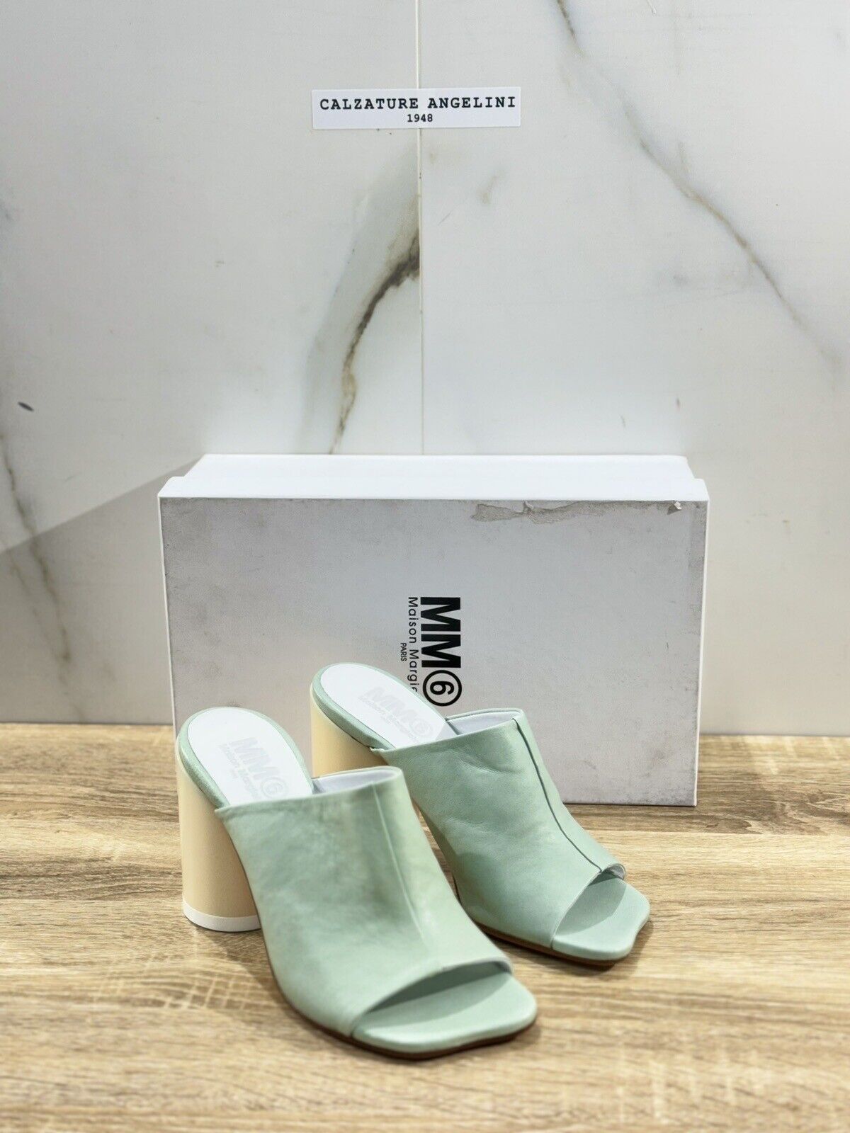 MM6 Maison Margiela Paris Sandalo Donna Luxury Woman Sandal Pelle Menta 36