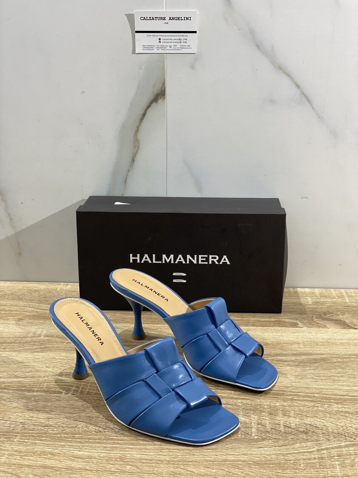 Halmanera Sandalo donna in pelle Azzurro  Zena 21 luxury sandal 40