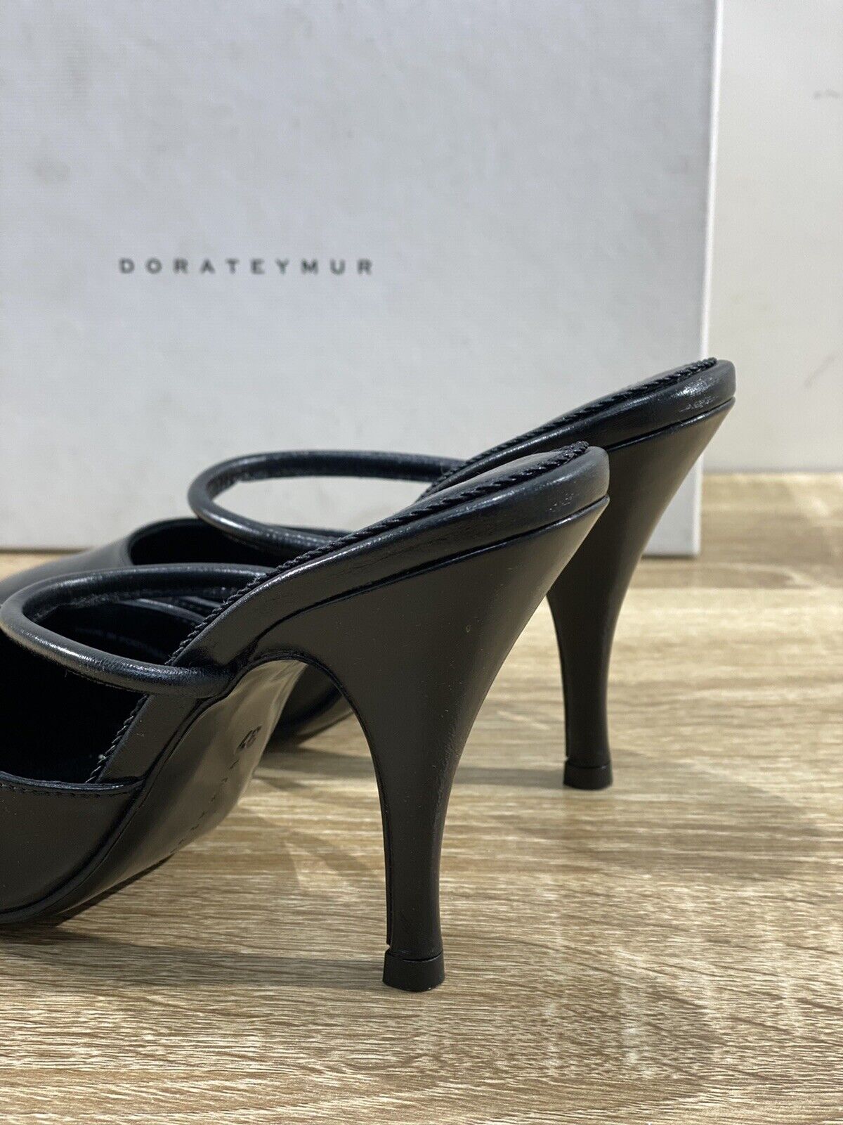 Dorateymur Scarpa Donna Publicity Mule In Pelle Nera Luxury Sandal 37