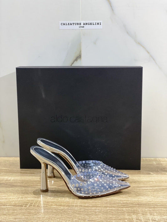 Aldo Castagna Mules Donna Plexy Specchio Luxury Sandals 35