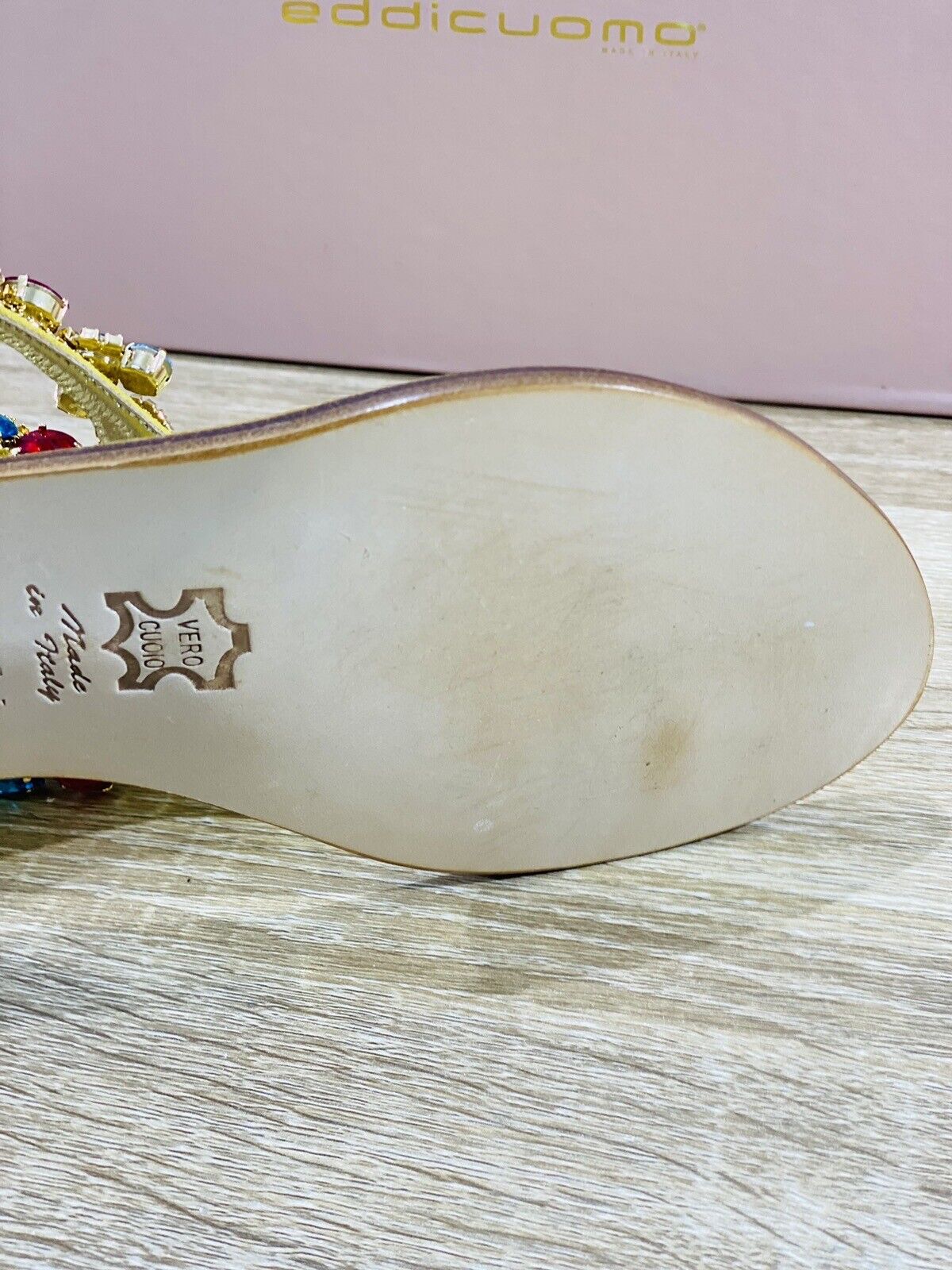 Eddi Cuomo Luxury Sandals Donna Giallo Fatti A Mano Totally Handmade 36
