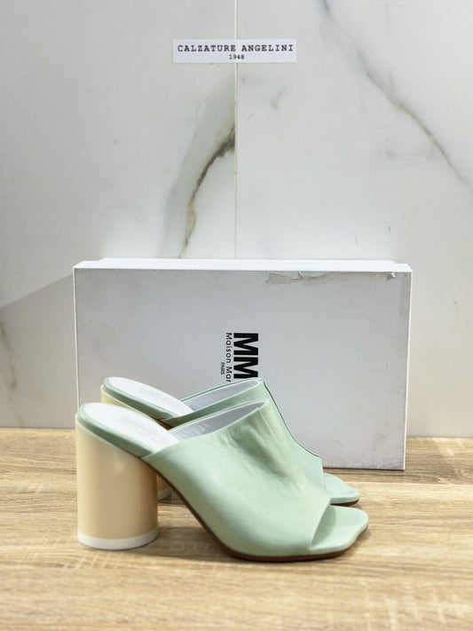 MM6 Maison Margiela Paris Sandalo Donna Luxury Woman Sandal Pelle Menta 36