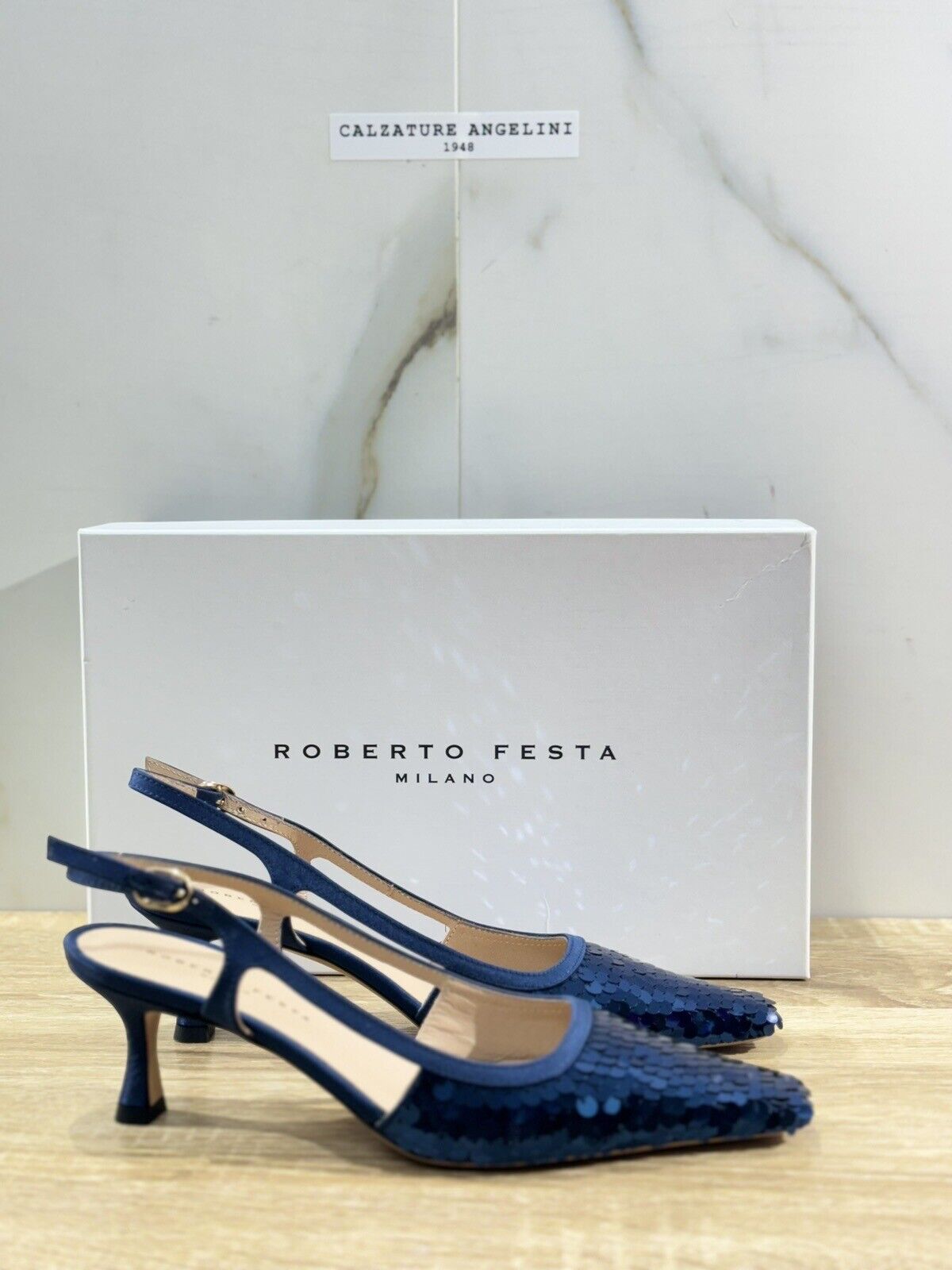 Roberto Festa Milano Scarpa Donna Siviglia Raso Navy Luxury Shoes 36