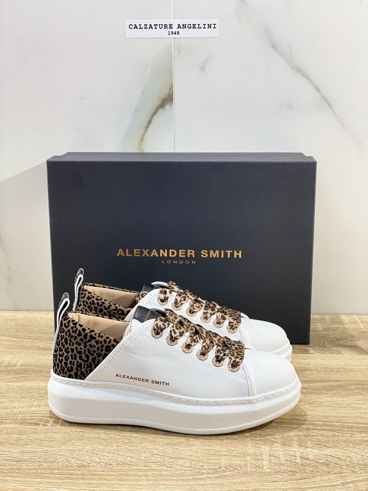 Alexander smith london sneaker  Wembley donna in pelle White Sand Leopard 36