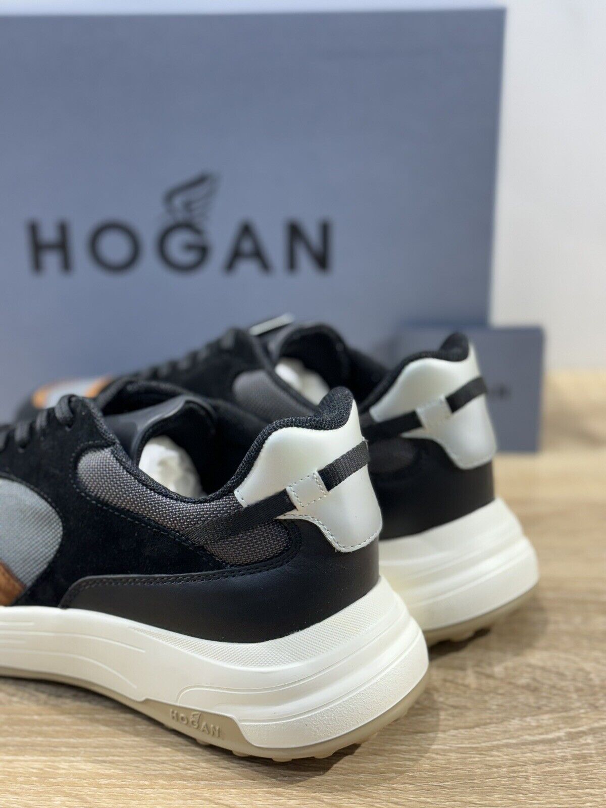 Hogan Hyperlight  uomo sneaker Pelle Nero  memory foam Luxury Hogan 40.5